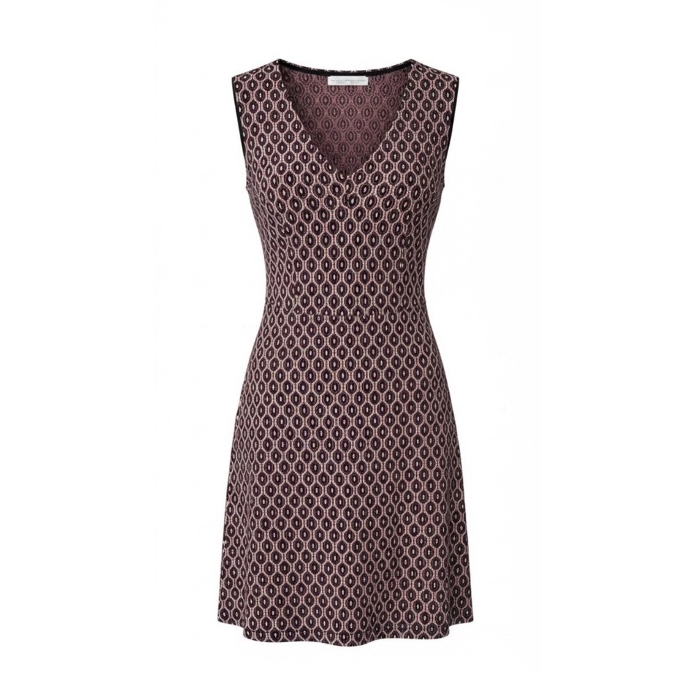 Zara Womens Retro Shift Dress Size Small Jacquard V-Neck Babydoll Boho Hippie
